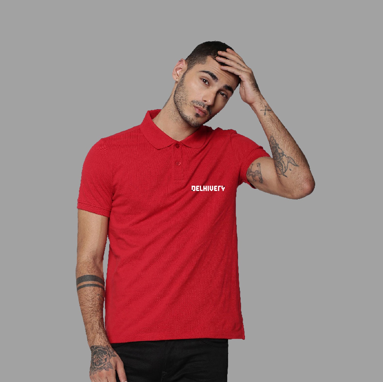 Delhivery Premium Polo Red Tshirt