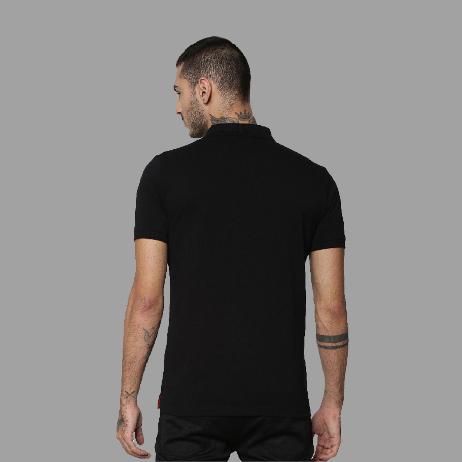 Delhivery Premium Polo Black Tshirt (Jack & Jones)