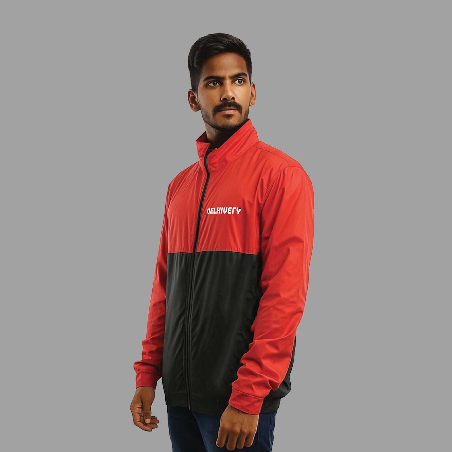 Delhivery Classic Red & Black Windcheater