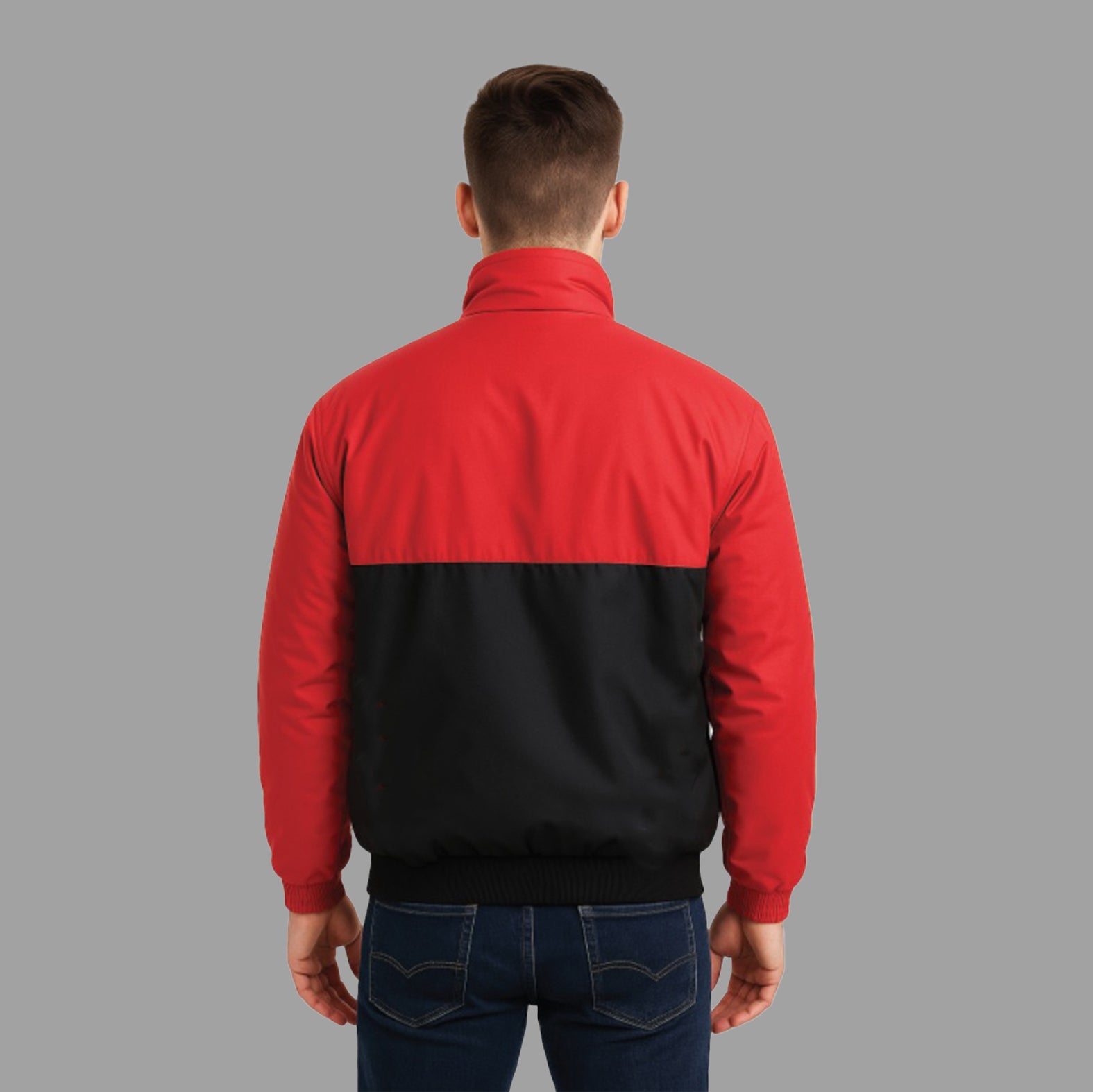 Delhivery Classic Red & Black Winter Full Sleeves Jacket