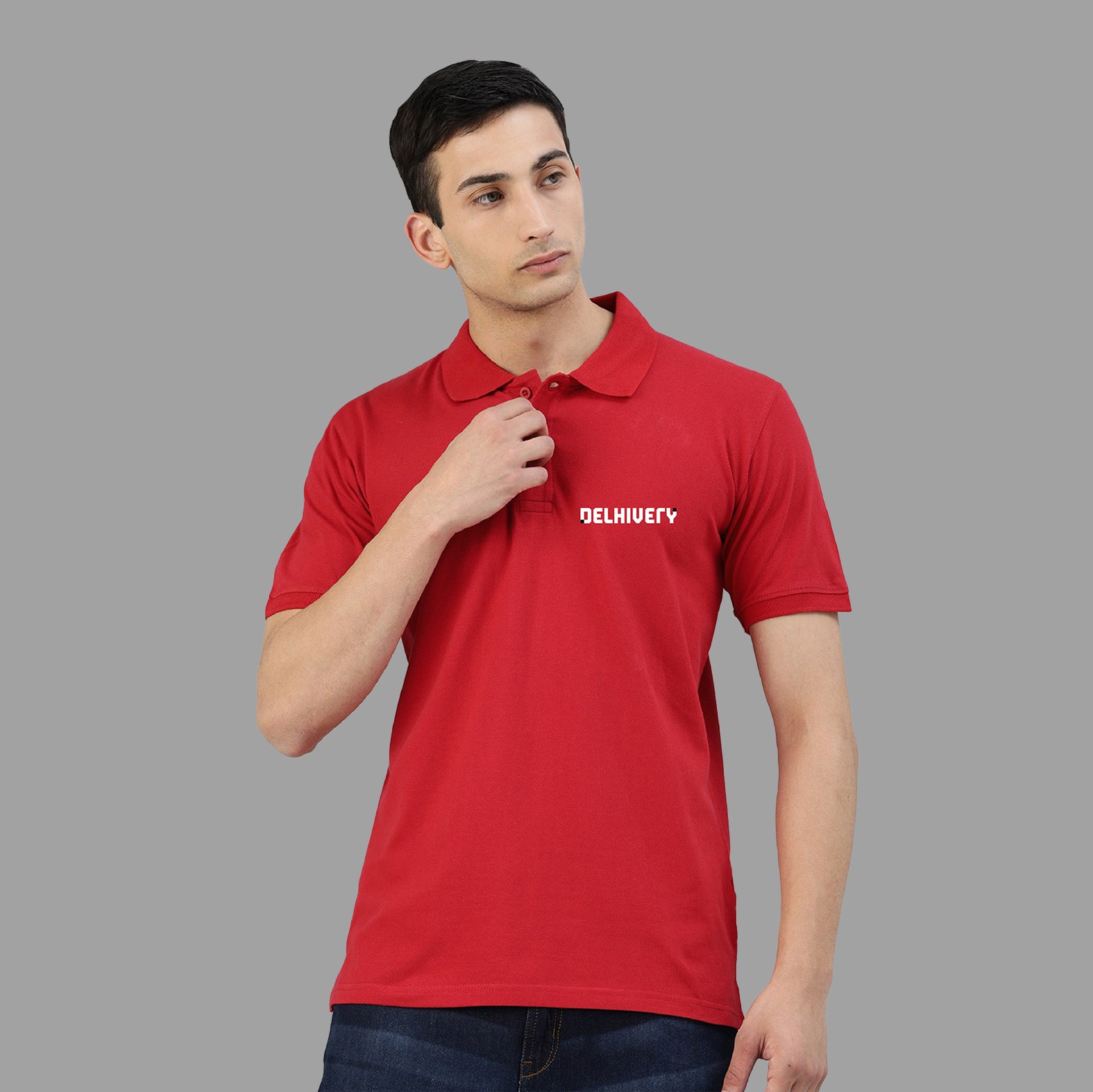 Delhivery Classic Polo Red Tshirt