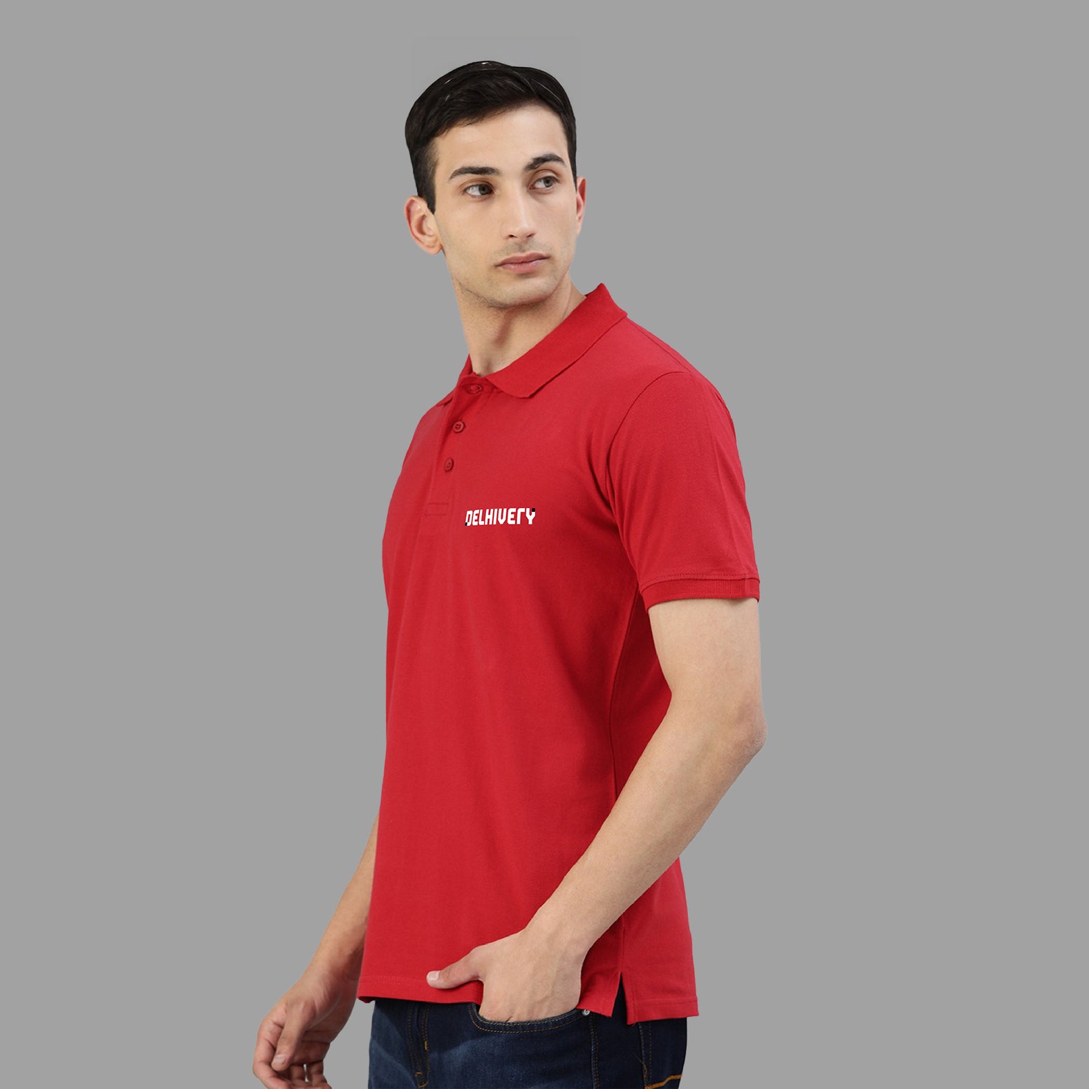 Delhivery Classic Polo Red Tshirt