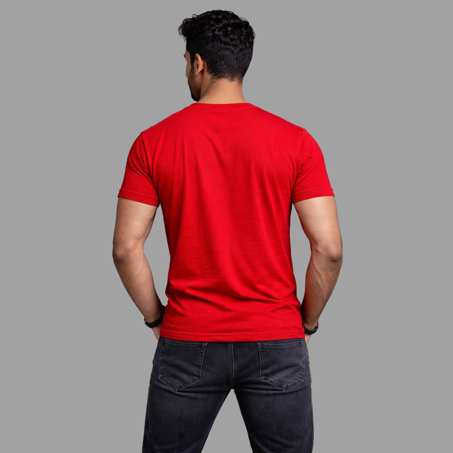 Delhivery Classic Round Neck Red Tshirt