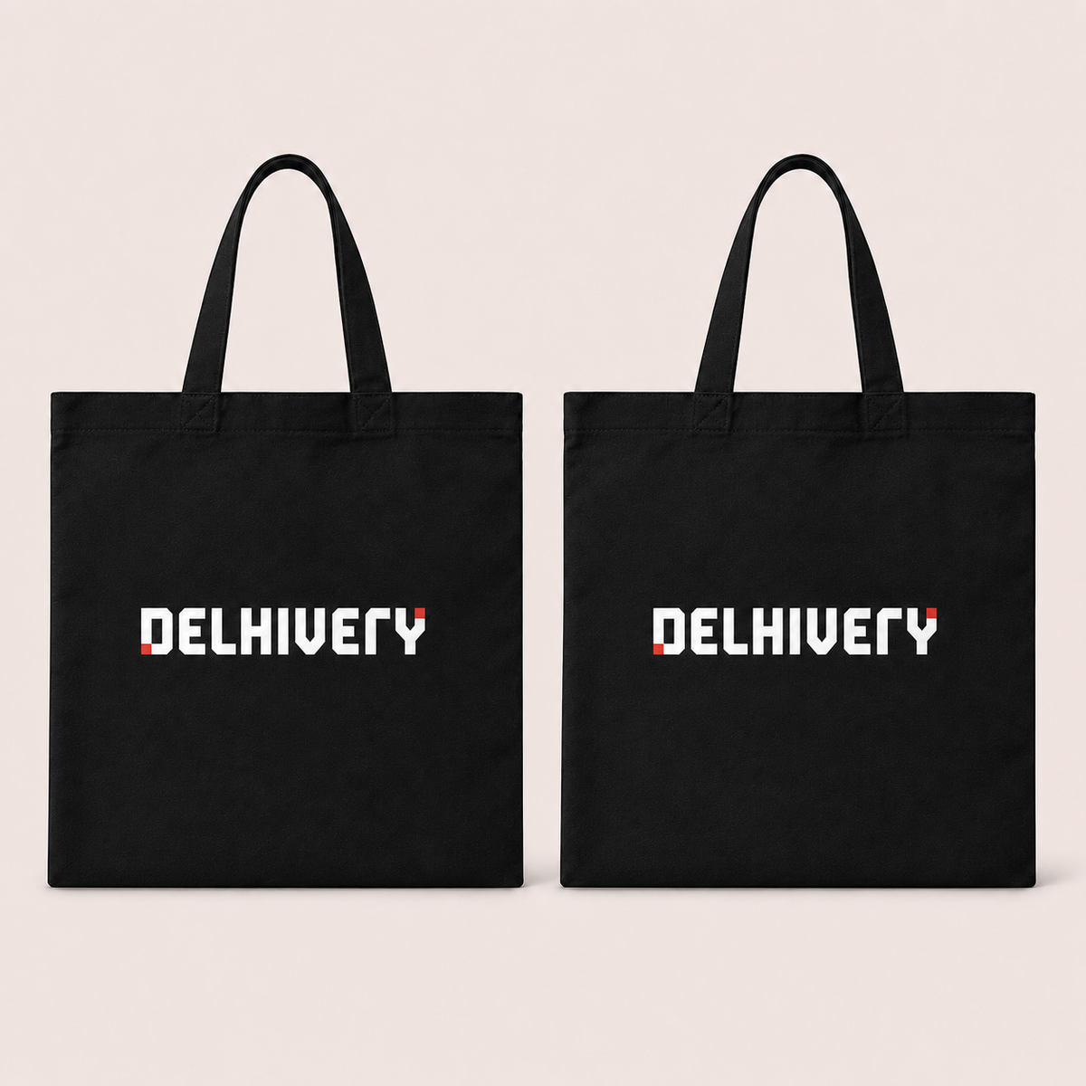 Delhivery Branded Black Tote Bag (Pack of 2)