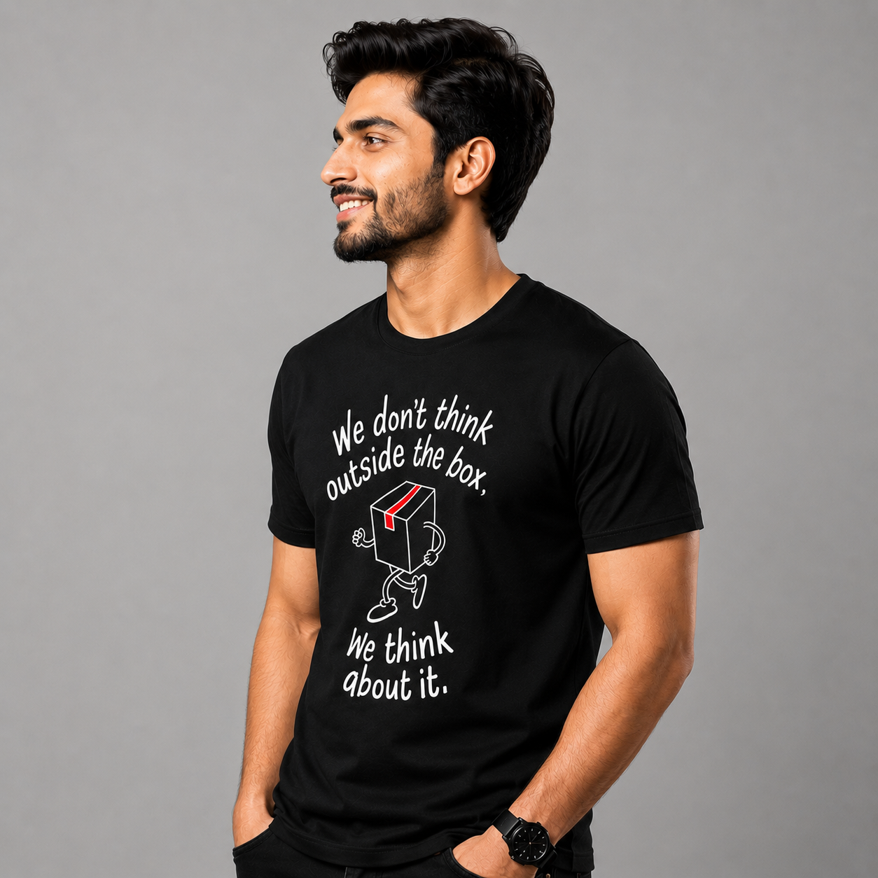 Delhivery Rox The Box Round Neck Tshirt (Jack & Jones)