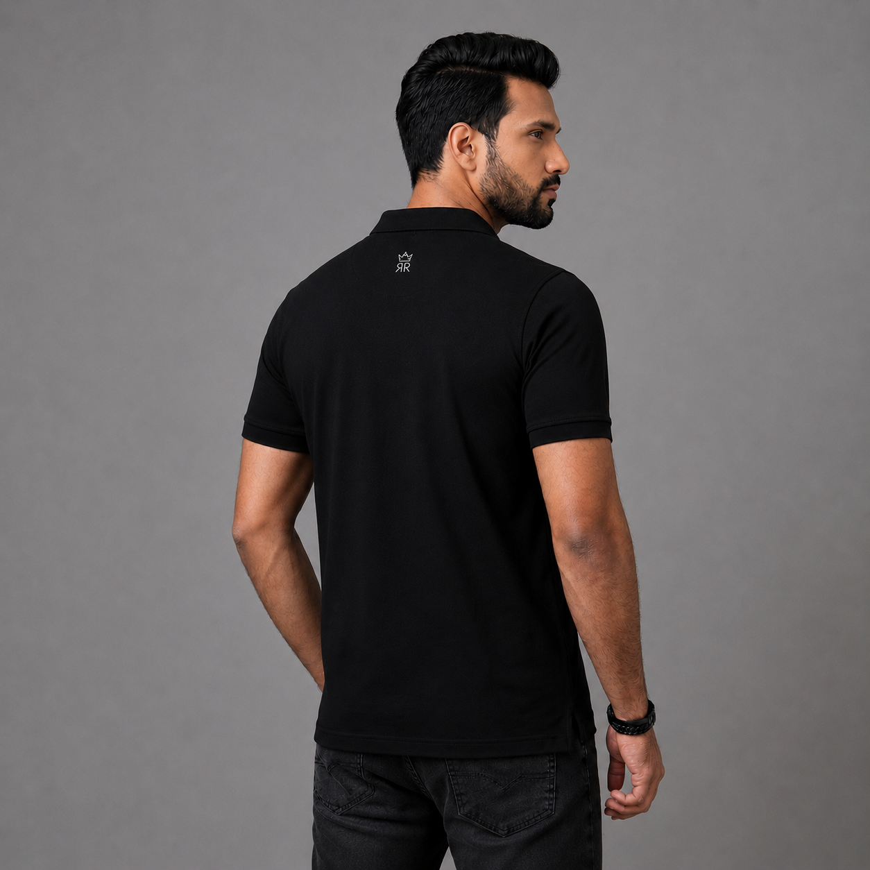 Rare Rabbit- Delhivery Premium Polo Black Tshirt