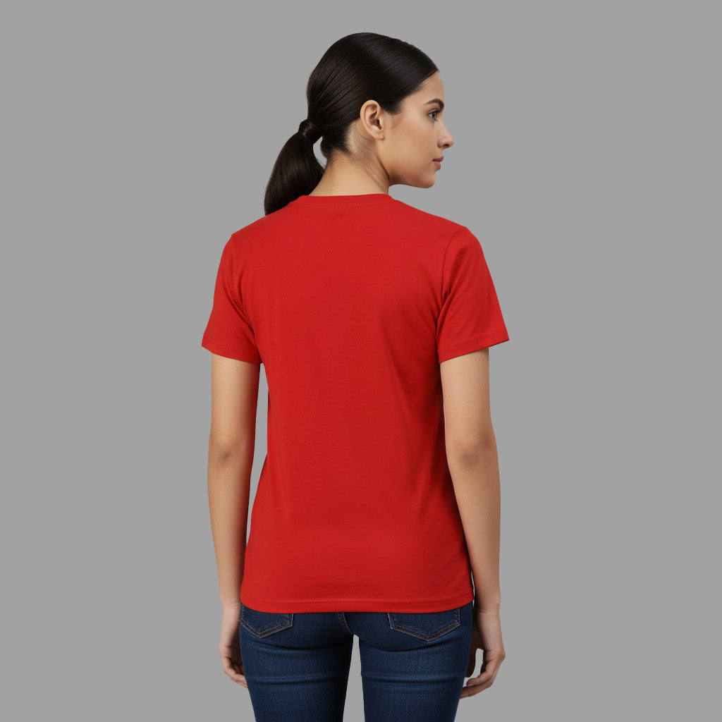 Delhivery Classic Round Neck Red Tshirt
